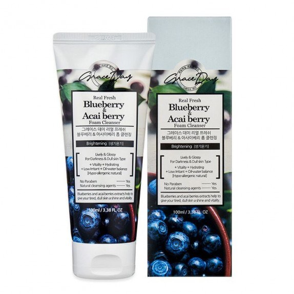 ПОД ЗАКАЗ.Grace Day Пенка для умывания с экстрактами черники Real Fresh Blueberry & Acai Berry Foam Cleanser 13337.574.50-1 - фото 12281