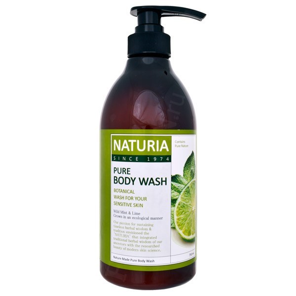 ПОД ЗАКАЗ.Naturia Гель для душа с мятой и лаймом 750мл Pure Body Wash Wild Mint & Lime 15278.900.50-1 - фото 12396