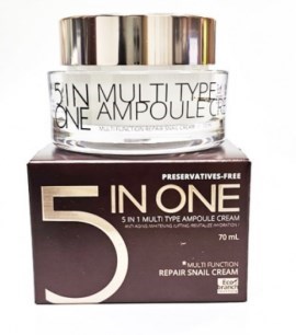 ПОД ЗАКАЗ.Eco Branch Ампульный крем с муцином улитки 5в1 5 in One Multi Type Ampoule Repair Snail Cream 14820.270.50 - фото 33363